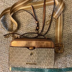 Rose Gold Michael Kors Purse, two Straps!